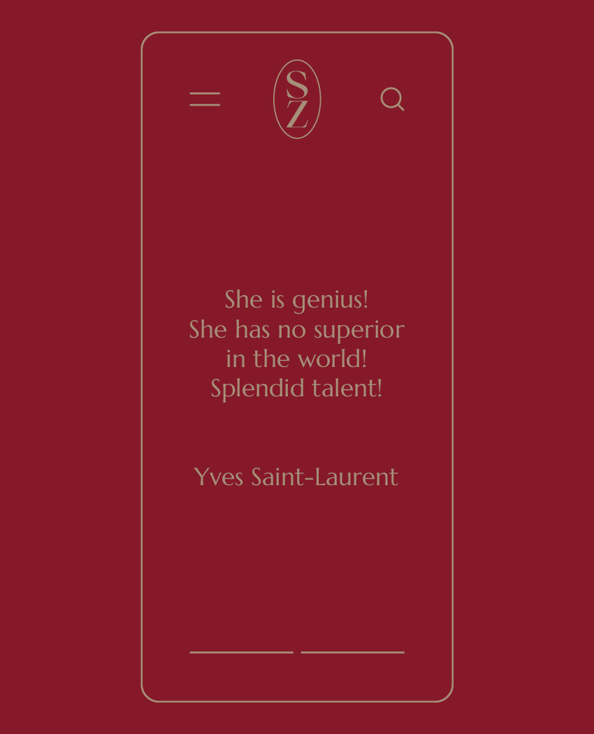 Экран сайта — цитата Yves Saint-Laurent
